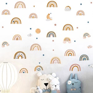 wall stickers rainbow wall kit sticker dealcomania boho decoration bedrooms wall decal nursery games wall stickers room kindergarten