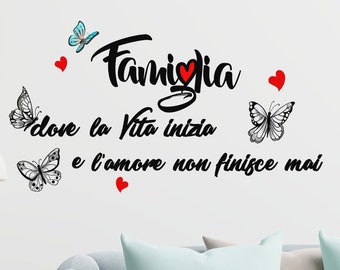 wall stickers phrase Family where life begins wall decoration wall sticker written wall decal home adhesive decal