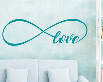 Adesivi murali frasi Love infinito amore  wall stickers da parete frase adesiva da muro casa simbolo famiglia