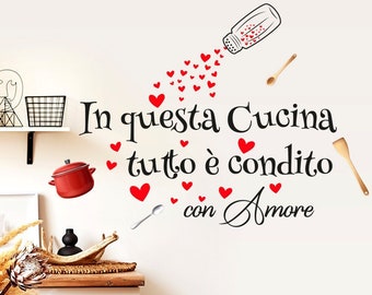 Writing Phrase Sticker in This Kitchen With Love Wall Decoration Wall Decal Stickers Home Wall Stickers