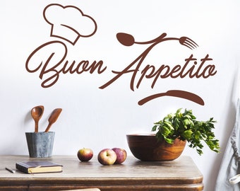 Kitchen Wall Sticker Buon Appetito Wall Stickers Wall Decoration Wall Decal Decal