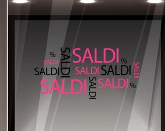 Vetrofania saldi estate adesivi sconti vetrina negozi vendite decorazione in vinile stickers summer sale promozioni negozio