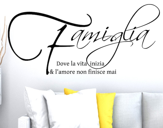 Adesivi Murali Frasi citazioni FAMIGLIA AMORE CASA Wall Stickers Adesivo  Murale Frase Amore Decorazione - .de