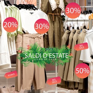 Vetrofania saldi estate adesivi sconti vetrina negozi vendite estive decorazione antigraffio antibolle rimovibile stickers summer sale