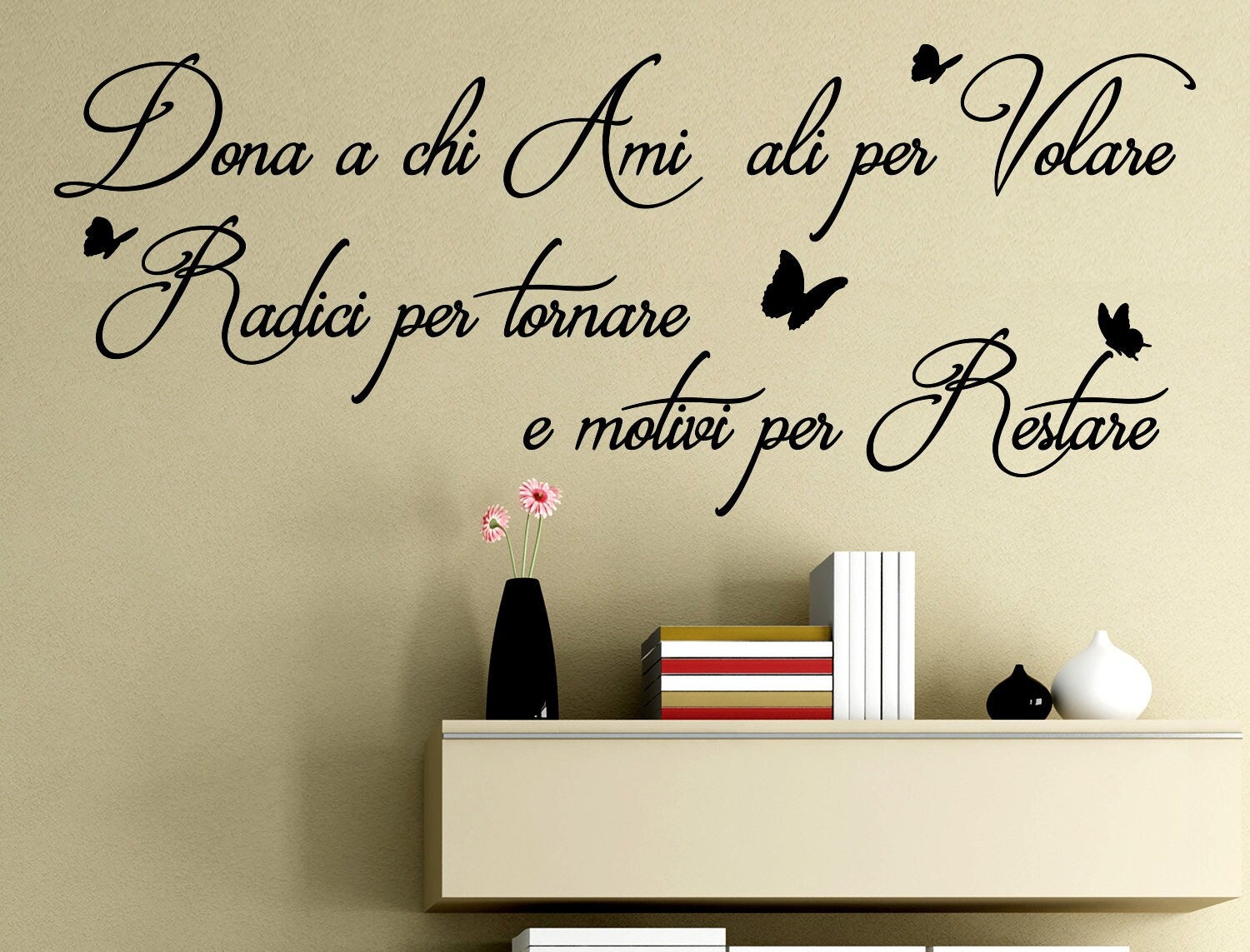 Frasi in Italiano Stickerdesign Adesivi Murali Frasi Dona a chi Ami Ali per  Volare -  Italia