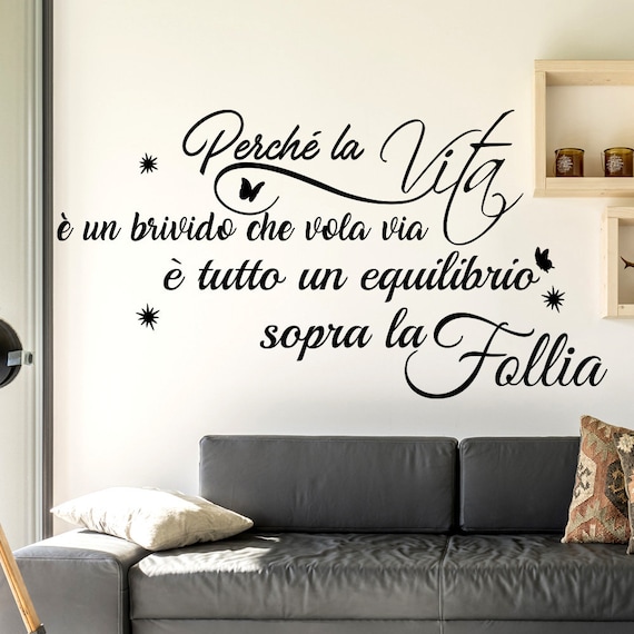 Adesivi murali frasi in vinile stickers scritta da parete wall stickers  Perchè la vita è un brivido -  Österreich