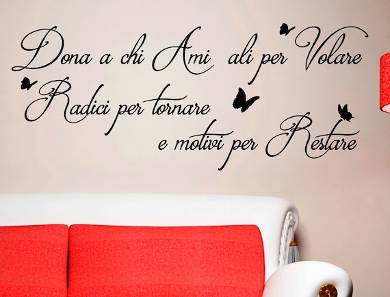 Frasi in Italiano Stickerdesign Adesivi Murali Frasi Dona a chi