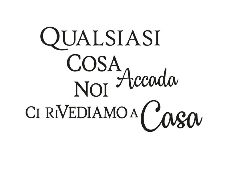 Adesivi murali scritte da parete motivazionali Qualsiasi cosa accada Noi ci rivediamo a Casa adesivi frasi wall stickers decorazione casa immagine 4