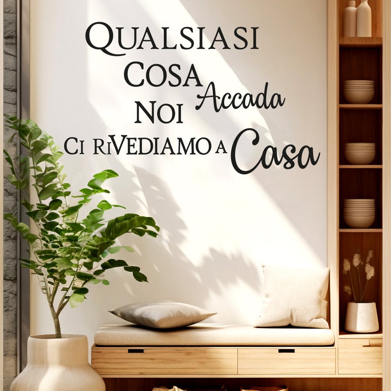 Adesivi murali scritte da parete motivazionali Qualsiasi cosa accada Noi ci rivediamo a Casa adesivi frasi wall stickers decorazione casa immagine 2