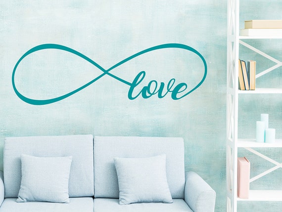 Adesivi murali frasi Love infinito amore wall stickers da parete frase  adesiva da muro casa simbolo famiglia -  Italia