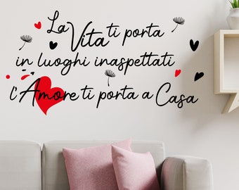 Stickers mural phrases Life takes you to unexpected places with hearts and dandelion wall stickers quote sticker from wall decoration home