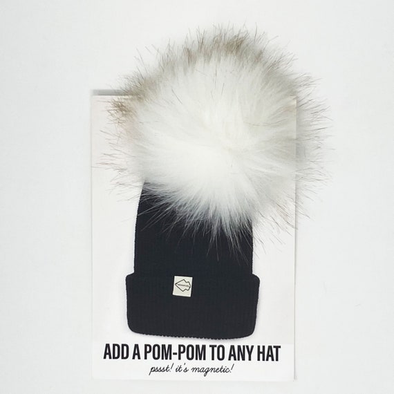 Magnetic Pom Pom. White Pom Pom. Faux 