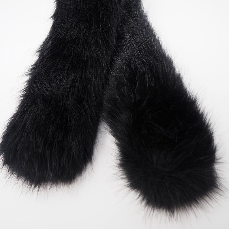 Black Faux Fur Trim. No Sew Faux Fur Trim. Faux Fur Hood Etsy