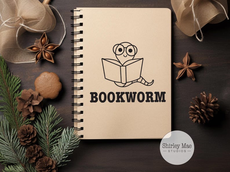 Bookworm Svg Png: Book Lover Digital Art Instant Digital Download ...