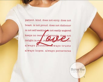 Love Is Patient Verse Design: Valentine's Day Cricut Instant Digital Download Jpg, Eps, Png, Svg, Pdf