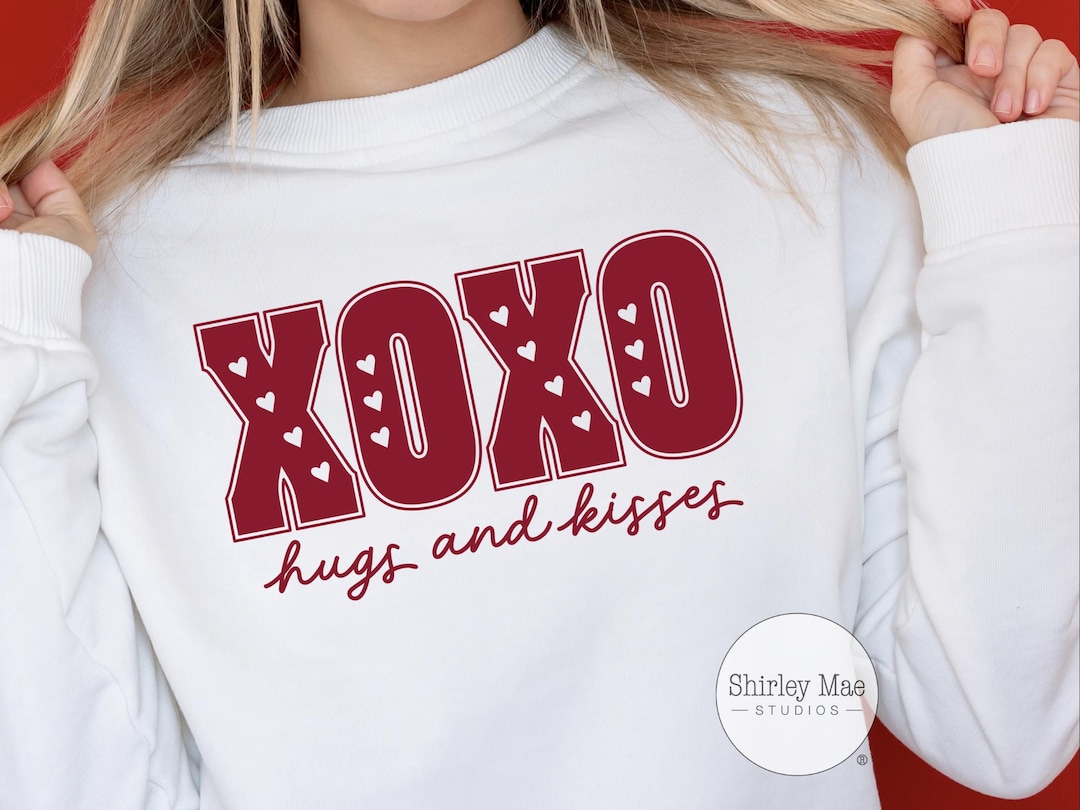 XOXO Hugs and Kisses SVG PNG: Valentine's Day Decor Instant Digital ...