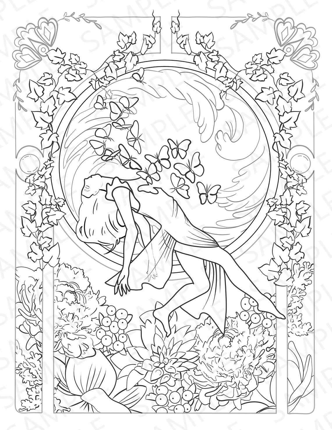 Fantasy Garden Coloring Page - Etsy