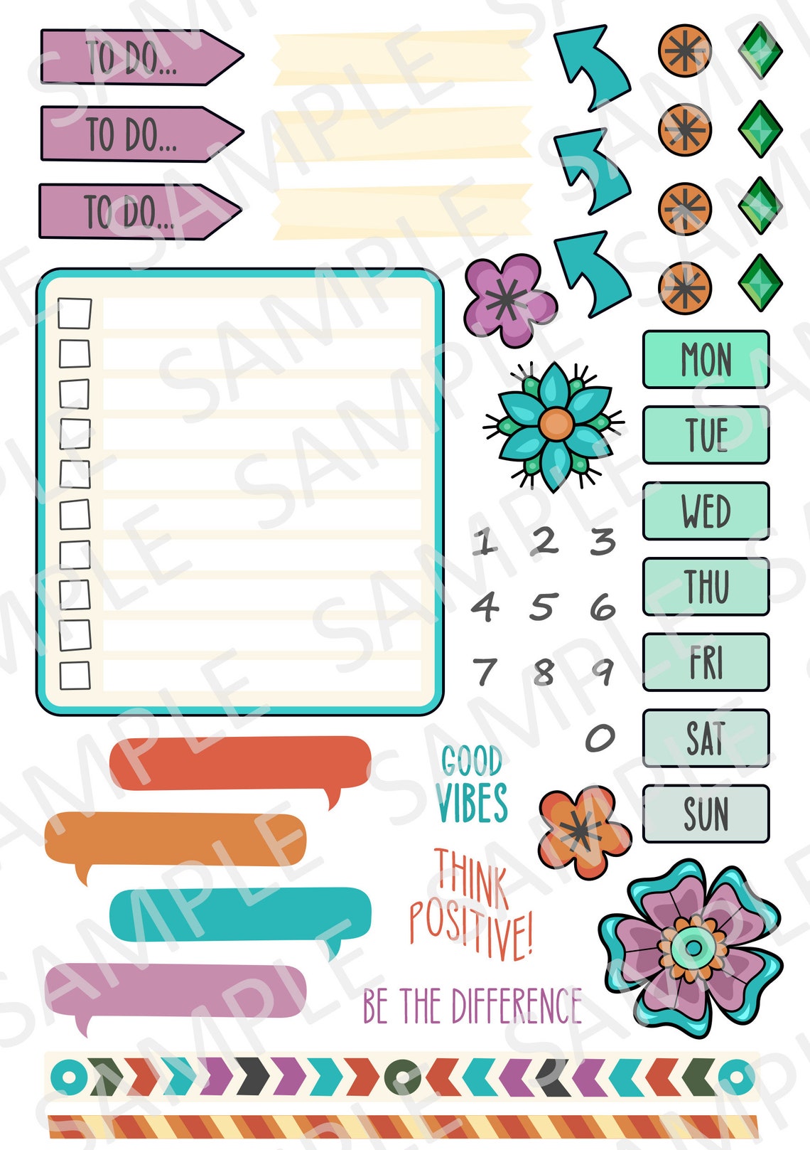 Bullet Journal Stickers Notepad Sticker Design SVG Print and Etsy