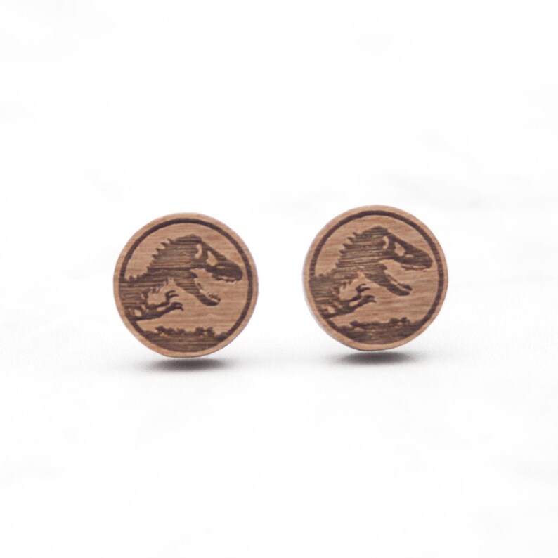 Jurassic Park Stud Earrings Dinosaur Studs Eco Friendly Etsy