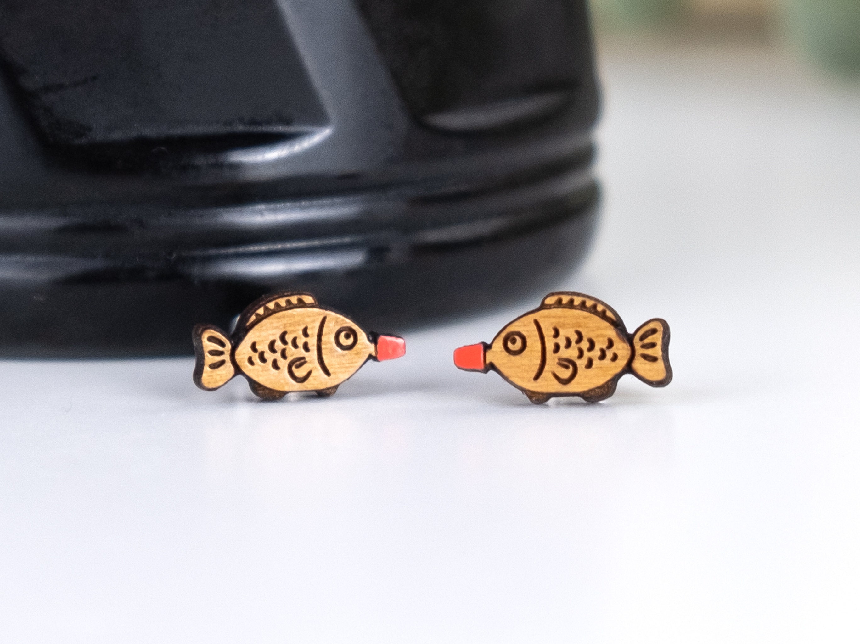 Soy Sauce Fish Earrings Hand Painted Sushi Studs Statement Etsy