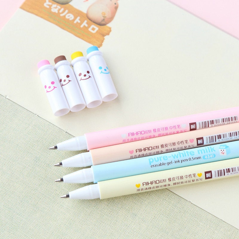 Milk Bottle Pens Erasable Gel Pens Milk Carton Cute Etsy