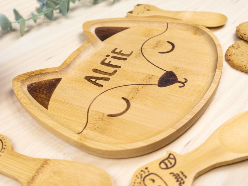 Personalised Bamboo Fox Plate Set Bamboo Christmas Etsy