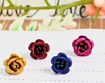 Chic Rose Studs • 4 Pairs Flower Earring Set • Gift For Her