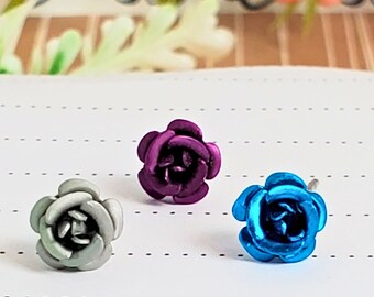 Delicate Flower Stud Earrings • Mini 6mm Blooms • Handmade Floral Jewelry