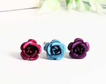 Pretty Flower Earrings | Womens Earrings | 6mm | Rose Stud Earrings