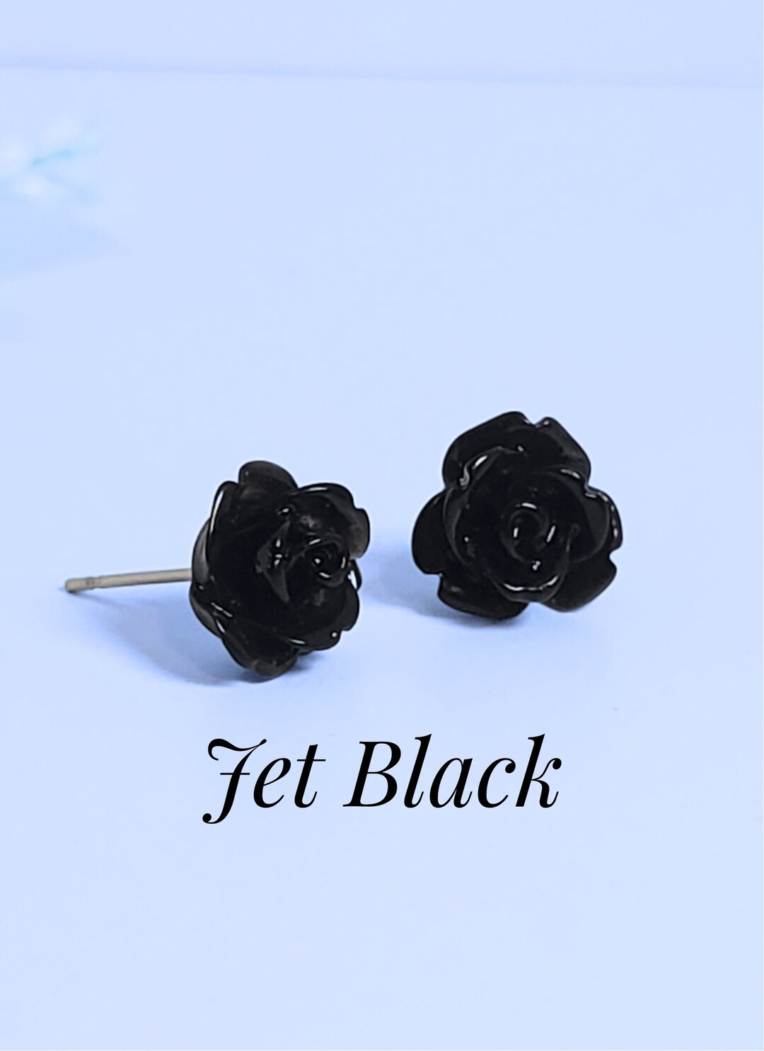 Classic Black Rose Earrings Dainty Flower Earrings Gifts Etsy