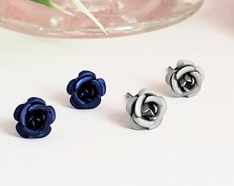 Mini Flower Earrings - Stylish Earrings - Rose Studs - Prom - Graduation