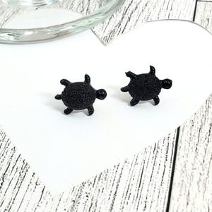 Black Turtle Stud Earrings | Resin Turtle | Small Sea Turtle