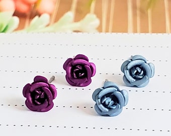 Small Flower Posts, Mini Rose Earrings, Sweet Floral Jewelry, Gift For Mom