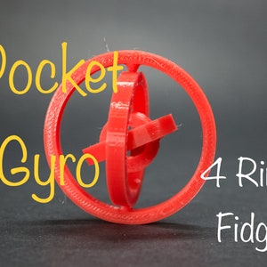 3D Fidget Pocket Gyro - 4 Rings!