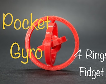 3D Fidget Pocket Gyro - 4 Rings!