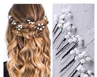 Épingles à cheveux pour bébé, postiche de mariée fleurs blanches, accessoires de cheveux de mariage pour la mariée