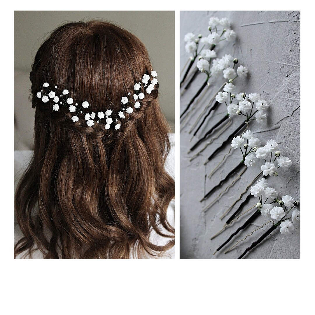 Baby Breath Hair Pin Gypsophila Bridal Hair Piece Etsy