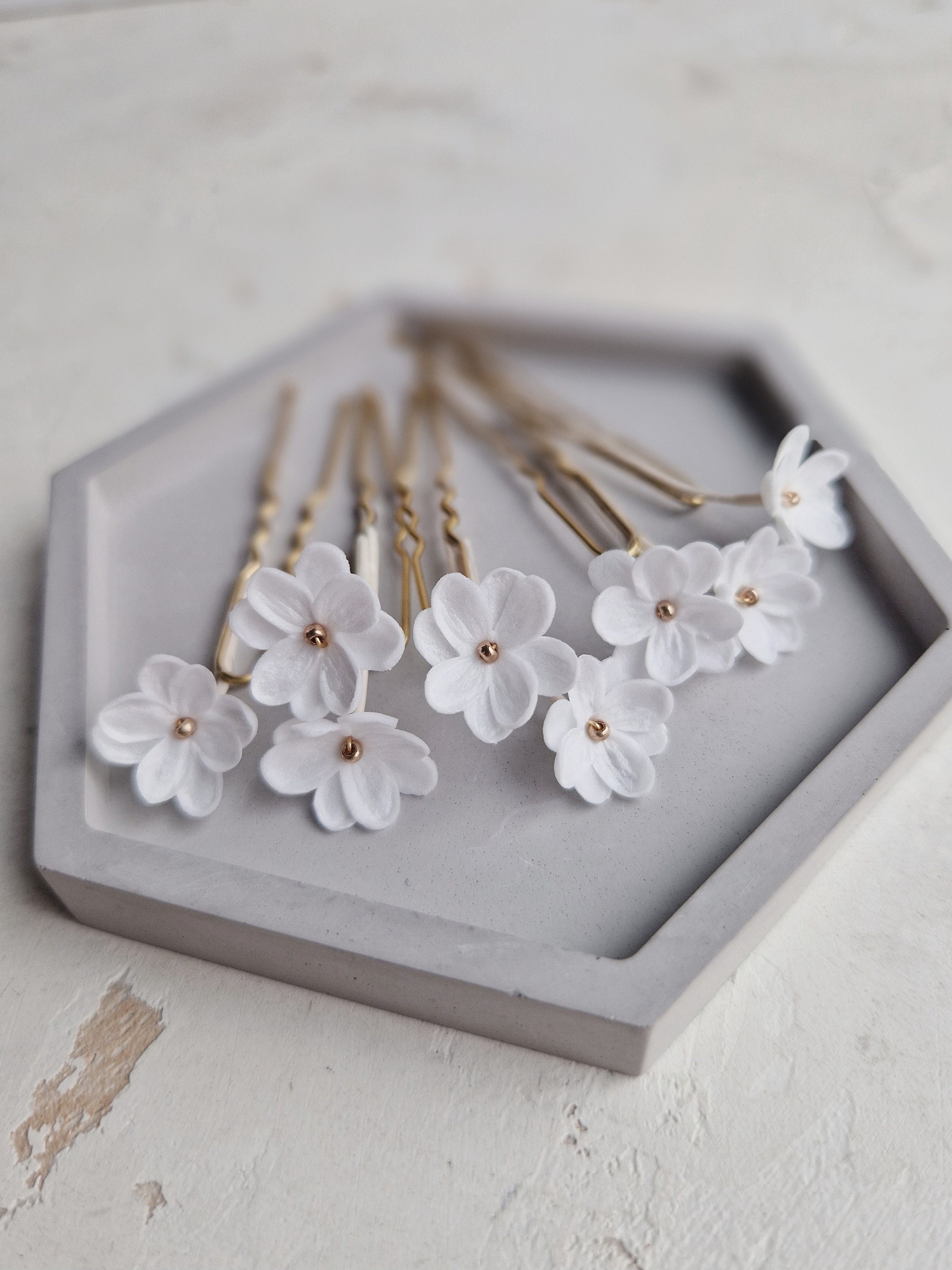 Bridal Flowers Hair Pins, Wedding Tiny Floral Hair Clip - Etsy