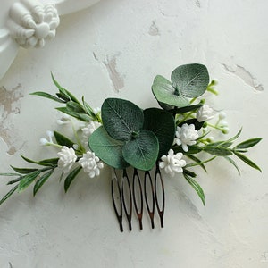 Grenery hair piece Eucalyptus wedding hair comb