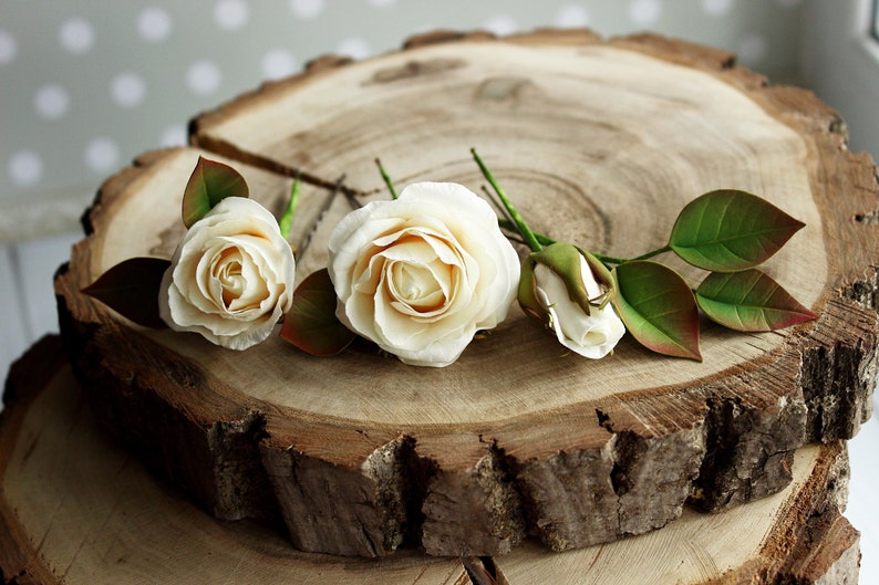 Blush Rose hair pins Fall wedding accessories Bride hair piece Bridesmaid flower hair pins Shabby Chic headpiece Rustic garden leaves pins
