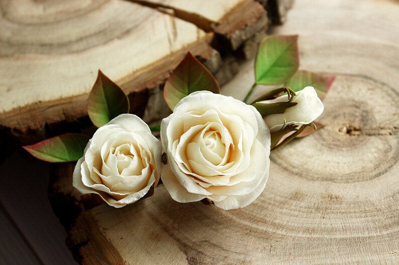 Blush Rose hair pins Fall wedding accessories Bride hair piece Bridesmaid flower hair pins Shabby Chic headpiece Rustic garden leaves pins