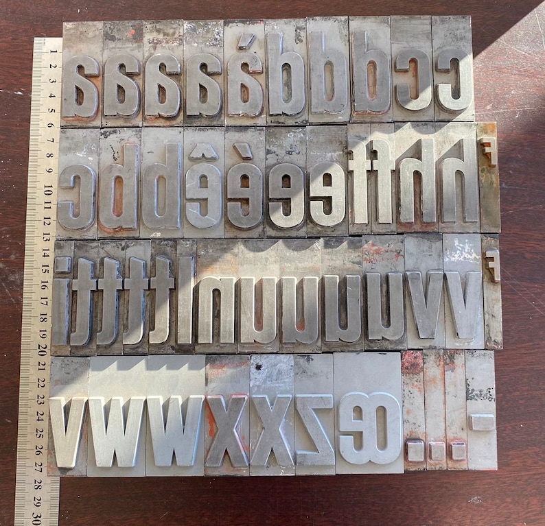 Lettere di stampa francesi industriali alte 7 cm immagine 1