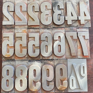 Números de impresión francesa Industrial 7cm de alto