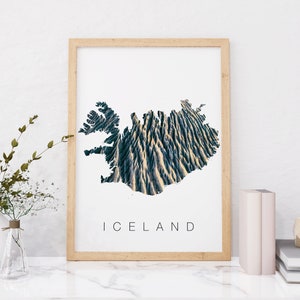 Iceland Map Print | Map of Iceland | Iceland Poster |  Instant Download | Glacier Map