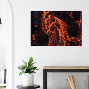 Top shot of lava river during Geldingadalur Volcano Eruption Iceland photography print 70x100 cm / 28x40″