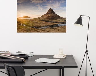 Kirkjufell and Kirkjufoss waterfall print | Iceland Print | Photography