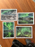 Aurora Borealis Postcards | northern lights postcard set | Icelandic postcards - Iceland Souvenir Photography postcard  set of 4 product logo