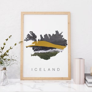 Impression de carte d’Islande | Carte de l'Islande | Affiche Islande | Téléchargement instantané | Carte des rivières