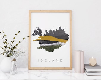 Iceland Map Print | Map of Iceland | Iceland Poster |  Instant Download | Rivers Map