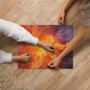 Lava Jigsaw puzzle - Gelidngadalur Volcano Eruption Iceland